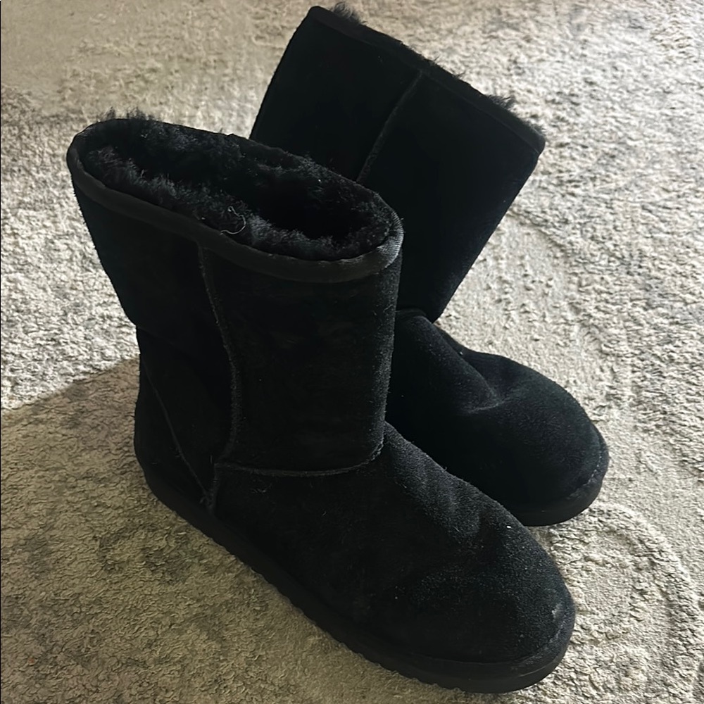 Koolaburra Black Winter Rain Boots Plush Suede